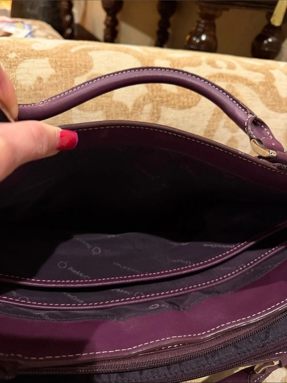 Franklin Covey Structured Purple Tote Handbag - Women's Bag